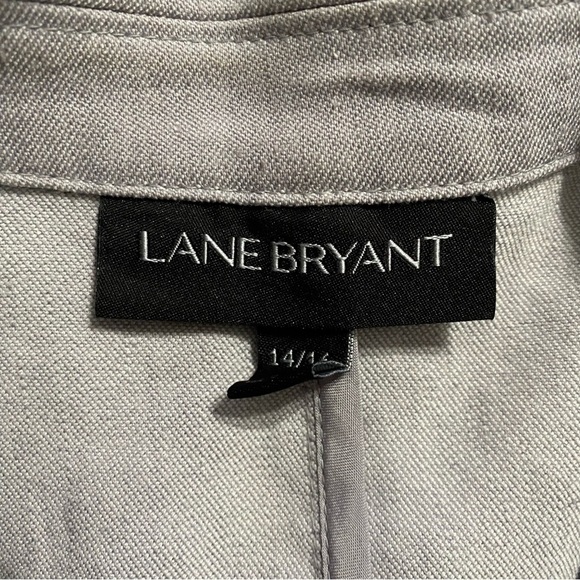 Lane Bryant Gray Linen Blend Tie Front 3/4 Sleeve Blazer - Picture 6 of 6